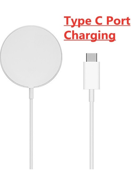 Beyaz Tip C Bağlantı Noktası 30W Manyetik Kablosuz Şarj Cihazı iPhone 13 12 Pro Max Mini Hızlı Mıknatıs Şarj Pedi Telefon Tutucu ile Samsung Xiaomi Vb Için (Yurt Dışından)