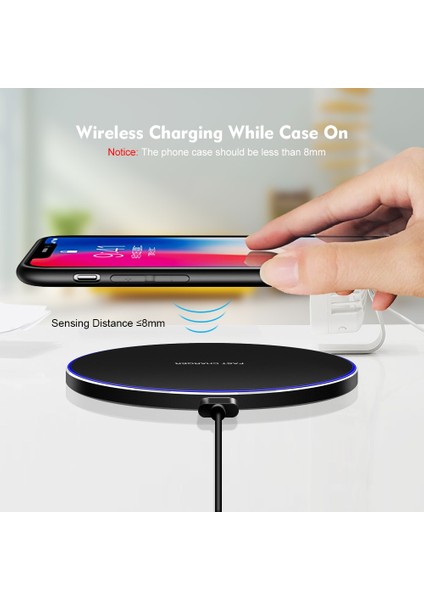 10W Mikro USB Siyah 30W Kablosuz Şarj Cihazı iPhone 14 13 12 11 Pro Xs Max Mini x Xr 8 Indüksiyon Hızlı Kablosuz Şarj Pedi Samsung S23 S22 S21 (Yurt Dışından) fırsatları