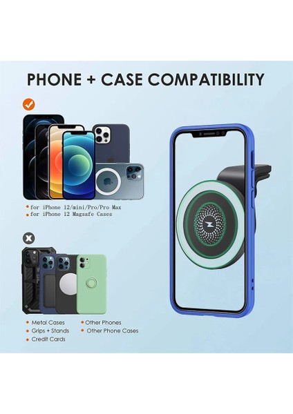 Siyah (Md2) Hıçbır Kablo 30 W Manyetik Araç Kablosuz Şarj Cihazı Macsafe iPhone 12 13 Pro Max Mini Hızlı Şarj Istasyonu Hava Firar Araç Telefonu Tutucu Standı (Yurt Dışından) indirimleri