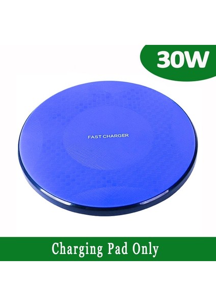 Mavi 30W Kablosuz Şarj Aleti Pedi iPhone 13 12 11 Pro Max Samsung S21 S20 Xiaomi Indüksiyon Şarj Cihazları Hızlı Şarj Yerleştirme Istasyonu (Yurt Dışından)