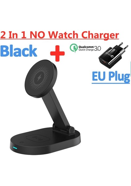2 In 1 Siyah Ab Tak 100 W 3 In 1 Manyetik Kablosuz Şarj Pad Standı iPhone 14 13 12 Pro Max Macsafe Apple Watch Için Hızlı Şarj Dock Istasyonu (Yurt Dışından)