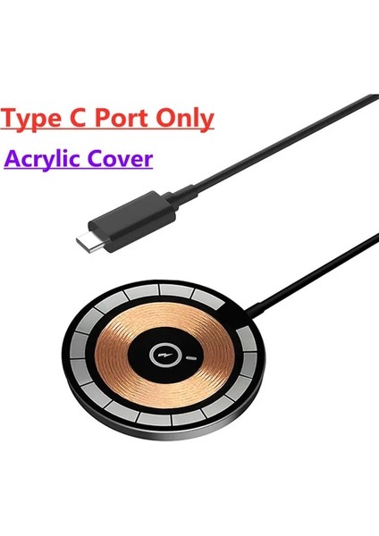 Tip C Sadece 60W Manyetik Kablosuz Şarj Pedi iPhone 14 13 12 11 Pro Max Samsung Xiaomi Şarj Cihazları Indüksiyon Hızlı Şarj Istasyonu Istasyonu (Yurt Dışından)