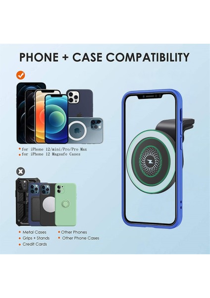 Siyah (Md3) Hıçbır Kablo 30 W Manyetik Araç Kablosuz Şarj Cihazı Macsafe iPhone 13 12 Pro Max Araba Mıknatıslı Montaj Telefon Tutucu Hızlı Şarj Hava Firar Standı (Yurt Dışından) fırsatları
