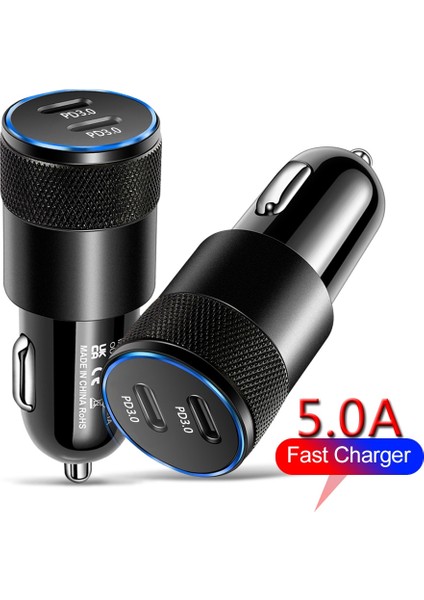 Beyaz USB Araç Şarj Cihazı Hızlı Şarj 4.0 Qc4.0 Qc3.0 Qc Scp 5A Pd Tip C 60W Hızlı Araç USB Şarj Cihazı Cep Telefonu Için (Yurt Dışından) fiyatları
