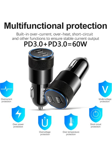 Beyaz USB Araç Şarj Cihazı Hızlı Şarj 4.0 Qc4.0 Qc3.0 Qc Scp 5A Pd Tip C 60W Hızlı Araç USB Şarj Cihazı Cep Telefonu Için (Yurt Dışından) modelleri