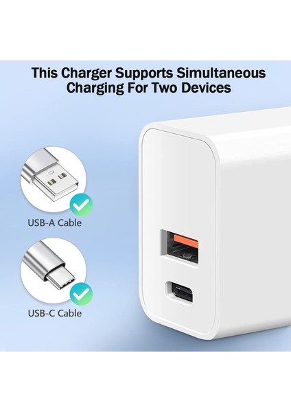 20W Au Tak 20W Çift Bağlantı Noktalı Pd USB Şarj Cihazı Hızlı Şarj Tipi C Duvar Pd Güç Adaptörü iPhone 13 12 11 Xs Samsung S21 Hızlı Şarj 3.0 Fiş (Yurt Dışından) fiyatları