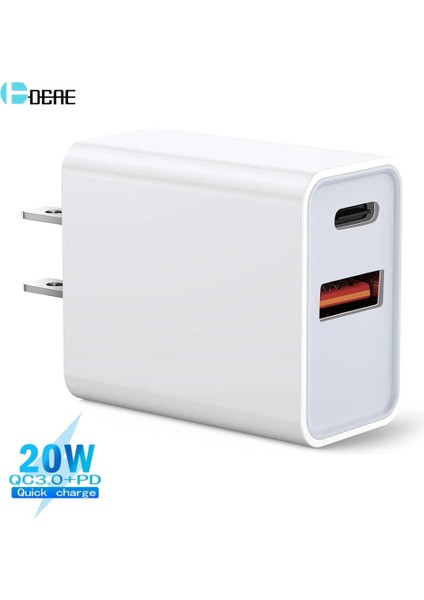 20W Au Tak 20W Çift Bağlantı Noktalı Pd USB Şarj Cihazı Hızlı Şarj Tipi C Duvar Pd Güç Adaptörü iPhone 13 12 11 Xs Samsung S21 Hızlı Şarj 3.0 Fiş (Yurt Dışından) indirimleri