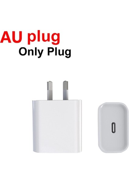 Au Fişi Hızlı Pd Şarj Kafası Usb-C Şarj Cihazı 20W Duvar Şarj Cihazı Cep Telefonu Şarjı Type-C Için iPhone 13 12 11 Pro Max Için Euauukus Için (Yurt Dışından)