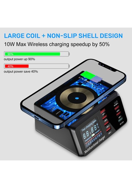 Ab Tak 100W Çoklu USB Şarj Cihazı Hub Pd Hızlı Şarj 3.0 Qi Kablosuz Şarj Cihazı 8 USB Bağlantı Noktası iPhone Samsung Huawei Için Hızlı Şarj Istasyonu (Yurt Dışından) fırsatları