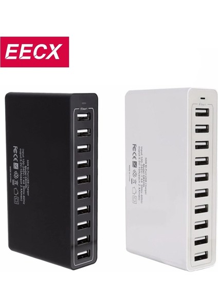 Au 5 USB Beyaz 10 Port Çoklu USB Şarj Istasyonu Hızlı Şarj 60W Hızlı Şarj Güç Adaptörü Ab iPhone Samsung Xiaomi Cep Telefonu Şarj Cihazı (Yurt Dışından) fırsatları