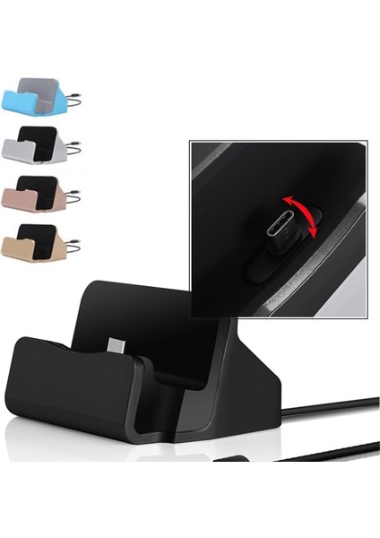 Tip-C Için Altın Tip C Mikro USB Şarj Cihazı iPhone Için Samsung Için Xiaomi Şarj Istasyonu Standı Cep Telefonu Tutucu Masa Üzerinde Chagering Tabanı (Yurt Dışından) modelleri