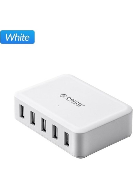 Ab Tak Dha 5u Beyaz Orıco Çok Bağlantı Noktalı USB Şarj Ünitesi Masaüstü USB Şarj Cihazı Serisi iPhone Samsung Xiaomi Huawei Ev Ofis Masası Şarj Istasyonu (Yurt Dışından)