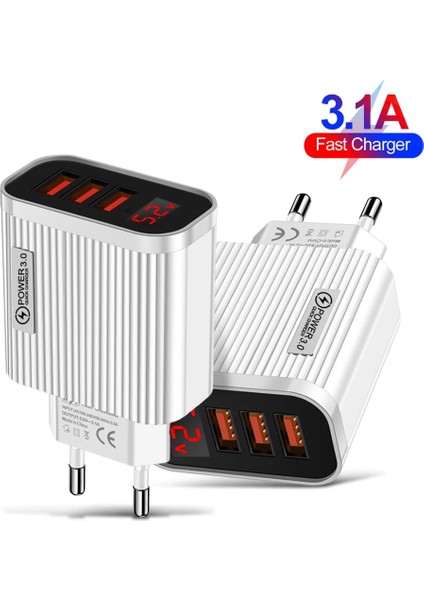 Abd Siyah Hızlı Şarj Cihazı IPHONE12 13PRO Max Için 3.0 USB Şarj Cihazı Xiaomi Samsung Huawei 5 V 3A Dijital Ekran Hızlı Şarj Duvar Telefonu Şarj Cihazı (Yurt Dışından) fırsatları