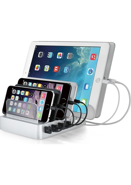 Hızlı Şarj Qc 3.0 ile Ab Fişli Şarj Istasyonu, En Hızlı 6 Bağlantı Noktalı Yerleştirme Istasyonu, Birden Fazla Cihaz Için USB Şarj Istasyonu, Telefonlar, Tablet (Yurt Dışından) fiyatları