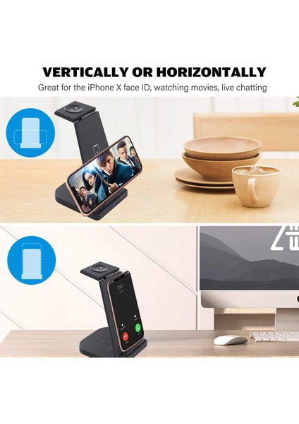 Beyaz Abd Plug ile 3 In 1 Kablosuz Şarj Standı IPhone 13 12 11 Xr 8 Apple Watch 30 W Hızlı Şarj Dock Istasyonu Samsung Huawei Xiaomi Için (Yurt Dışından) indirimleri