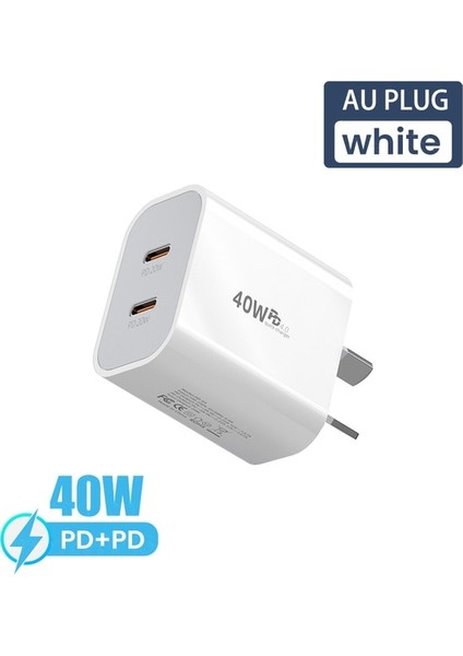 Au 40W Hızlı Şarj USB C Şarj Cihazı iPhone 13 12 11 Pro Max Qc3.0 Çift Pd 20W Tip C Güç Adaptörü Samsung Huawei Xiaomi Için (Yurt Dışından)