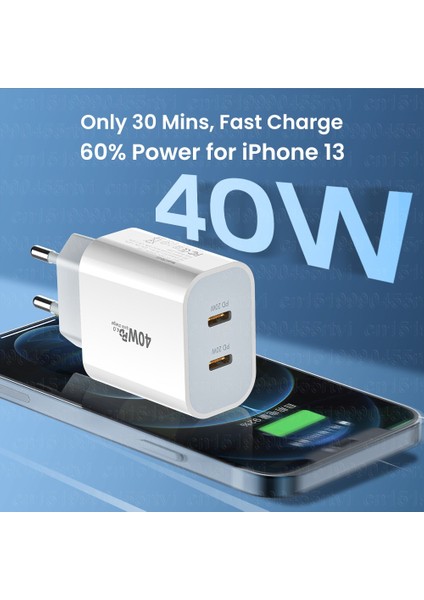 Au 40W Hızlı Şarj USB C Şarj Cihazı iPhone 13 12 11 Pro Max Qc3.0 Çift Pd 20W Tip C Güç Adaptörü Samsung Huawei Xiaomi Için (Yurt Dışından) fırsatları