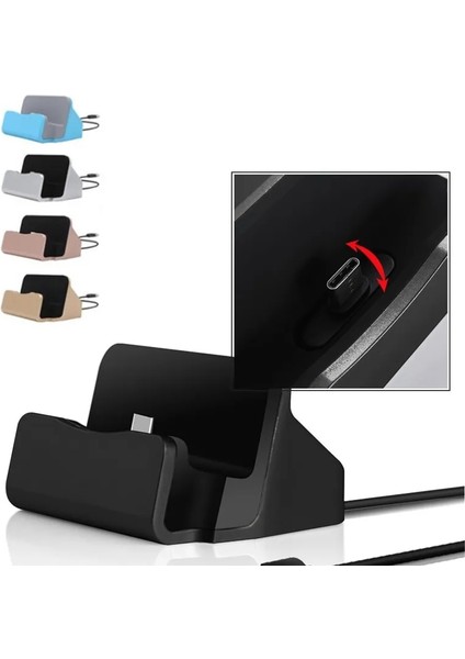 Mikro USB Için Altın Tip C Mikro USB Dock Şarj Cihazı iPhone 12 11 Pro Xs Samsung S10 S9 S8 S7 S6 Plus Şarj Beşiği Dock Istasyonu Standlı Şarj Cihazı Tabanı (Yurt Dışından) fiyatları