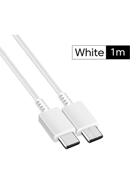1m C-C Beyaz 25W Pd Şarj Cihazı USB Tip C Cargador Samsung Galaxy S22 S21 S20 Not 20 A71 A80 S8 S7 S10 Hızlı Şarj Güç Adaptörü Chargeur (Yurt Dışından)