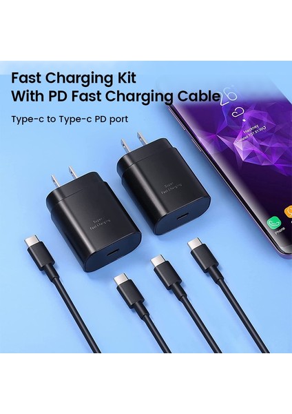 1m C-C Beyaz 25W Pd Şarj Cihazı USB Tip C Cargador Samsung Galaxy S22 S21 S20 Not 20 A71 A80 S8 S7 S10 Hızlı Şarj Güç Adaptörü Chargeur (Yurt Dışından) fiyatları