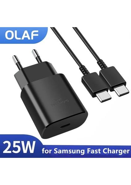 1m C-C Beyaz 25W Pd Şarj Cihazı USB Tip C Cargador Samsung Galaxy S22 S21 S20 Not 20 A71 A80 S8 S7 S10 Hızlı Şarj Güç Adaptörü Chargeur (Yurt Dışından) modelleri