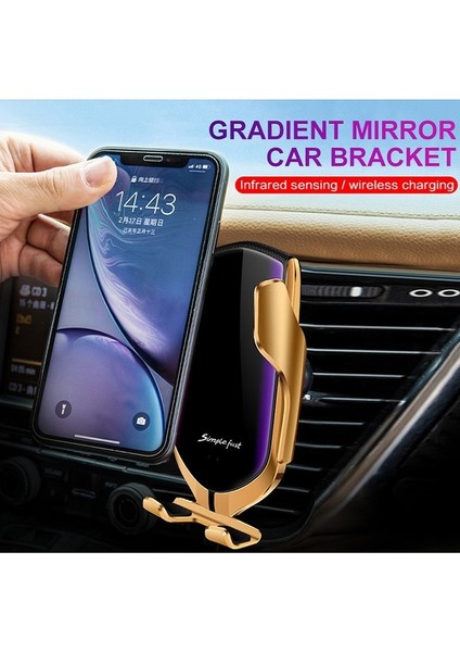 Yalnızca USB Şarj Cihazı Qı Kablosuz Şarj Cihazı Araç Montaj Otomatik Sıkma 10W Hızlı Şarj Hava Firar Telefon Tutucu iPhone 11 Xs Xr x 8 Samsung S10 S20 (Yurt Dışından) fırsatları