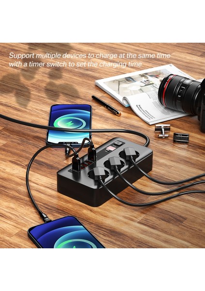 Siyah Qc3.0 Çoklu USB Şarj Hub 3 Ab Çıkışı Güç Şeridi Soketi Hızlı Şarj Masaüstü iPhone Samsung Dizüstü Bilgisayar Için Hızlı Şarj Istasyonu (Yurt Dışından) fırsatları