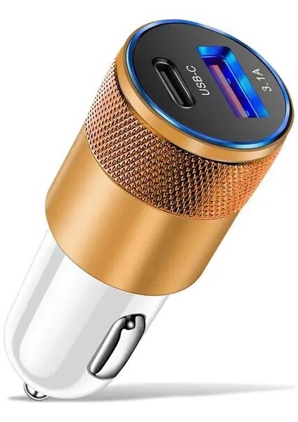 Altın 15W Qc Pd 4.0 3.0 Hızlı Şarj Araç Şarj Cihazı IPhone 12 11 Pro Max Mini Xiaomi Huawei Samsung S10 9 Hızlı Şarj Tipi C USB (Yurt Dışından)