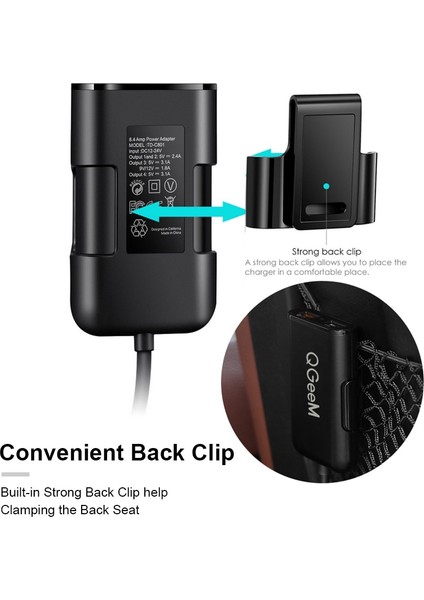 3xqc Bağlantı Noktaları 1X2A Qgeem 4 USB Qc 3.0 Araç Şarj Cihazı Hızlı Şarj 3.0 Telefon Araba Hızlı Ön Arka Şarj Adaptörü Araba Taşınabilir Şarj Cihazı Fişi iPhone Için (Yurt Dışından) fırsatları