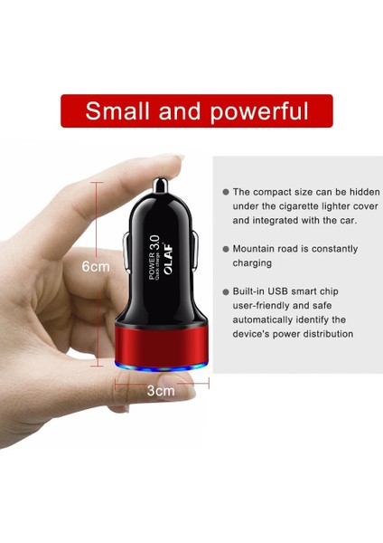Gümüş Olaf Hızlı Şarj 3.0 USB Araç Şarj Cihazı iPhone 7 3A Hızlı Şarj Adaptörü Samsung A50 Xiaomi Mi9 Qc3.0 Araç Telefonu Şarj Cihazı (Yurt Dışından) indirimleri