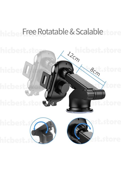 HBWCC08-7 10W Araba Kablosuz Indüksiyon Şarj Cihazı iPhone Samsung Için Otomatik Kablosuz Araba Şarjı iPhone 8 x Xr Xs Samsung S8 S9 S10 (Yurt Dışından) indirimleri