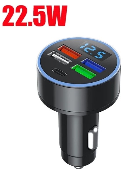 22.5W Araç Şarj Cihazı 4 Port USB Araç Şarj Cihazı Tip C Pd 150W Hızlı Şarj Adaptörü Için Huawei Oppo Oneplus iPhone 14 Pro Max 13 12 11 Mini Xs Xiaomi (Yurt Dışından)