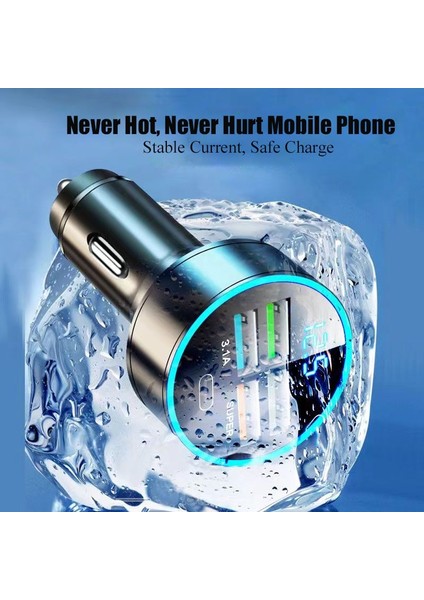 22.5W Araç Şarj Cihazı 4 Port USB Araç Şarj Cihazı Tip C Pd 150W Hızlı Şarj Adaptörü Için Huawei Oppo Oneplus iPhone 14 Pro Max 13 12 11 Mini Xs Xiaomi (Yurt Dışından) modelleri