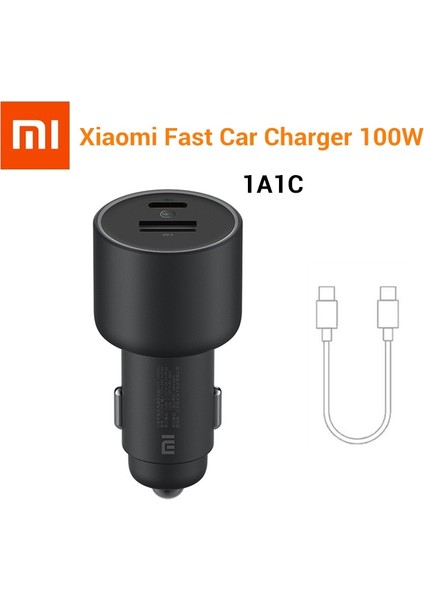Xiaomi Araç Şarj Cihazı Xiaomi Mi Araç Şarj Cihazı 100W Max 1A1C Hızlı Şarj Çift Bağlantı Noktalı Usb-A Usb-C Akıllı Cihaz Işık Efekti Ekranıyla Tamamen Uyumlu (Yurt Dışından) fiyatları
