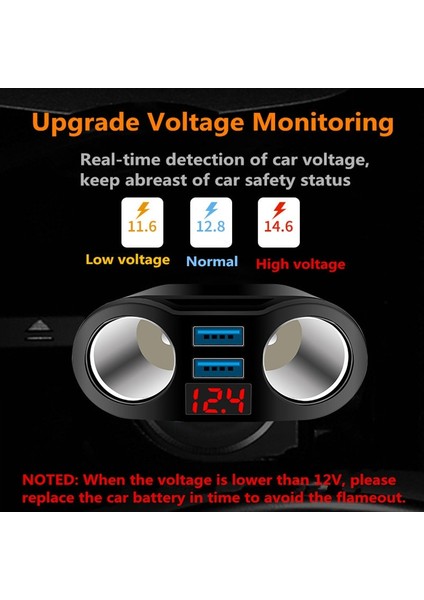 Siyah Vıkefon USB Araç Şarj Cihazı 3.1A Araç Çakmak Soket Splitter Fiş LED Araç Şarj Adaptörü 90 W Algılama Telefon Mp3 Dvr (Yurt Dışından) indirimleri