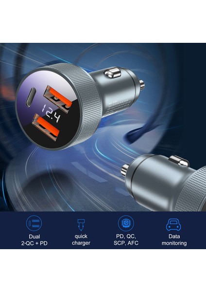 Stil 1 Gtwın USB Araç Şarj Cihazı Qc 3.0 80W Tip C Pd Hızlı Araba Şarjı Telefon Şarj Adaptörü iPhone Xiaomi Samsung Cep Telefonu Için (Yurt Dışından) fırsatları