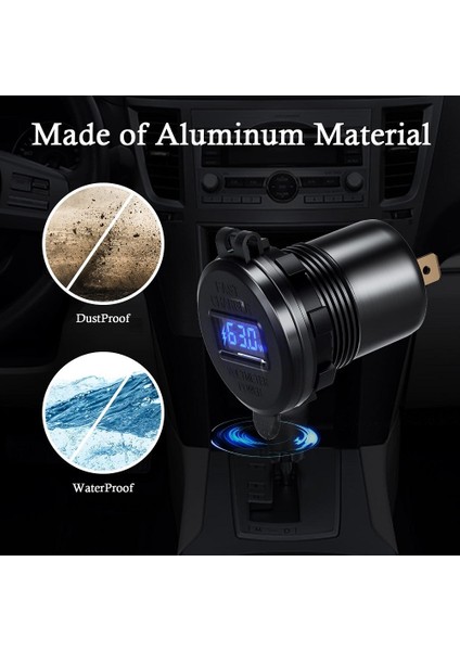 Kırmızı 90W Metal Çift USB C Tipi C Pd Hızlı Araç Şarj Cihazı Gerilim/güç Göstergesi Su Geçirmez Suv Motosiklet Kamyon Tekne Otobüs Rv Atv Için (Yurt Dışından) fiyatları
