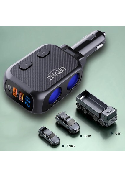 Yalnızca Siyah Araç Şarj Cihazı Urvns Çakmak Ayırıcı, Type-C 20W Pd Hızlı USB C Araç Şarj Cihazı Çift Qc 3.0 180W Telefonlar Için 2 Soketli Adaptör, Araç Kamerası (Yurt Dışından) fırsatları