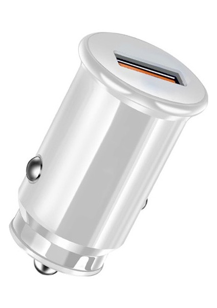 Beyaz 1 USB 3.1A Araç Şarj Cihazı Çift USB Pd Qc LED Hızlı Telefon Şarj Kablosu Adaptör Fişi iPhone 13 12 11 8 iPad Samsung S22 Xiaomi Huawei Lg (Yurt Dışından)