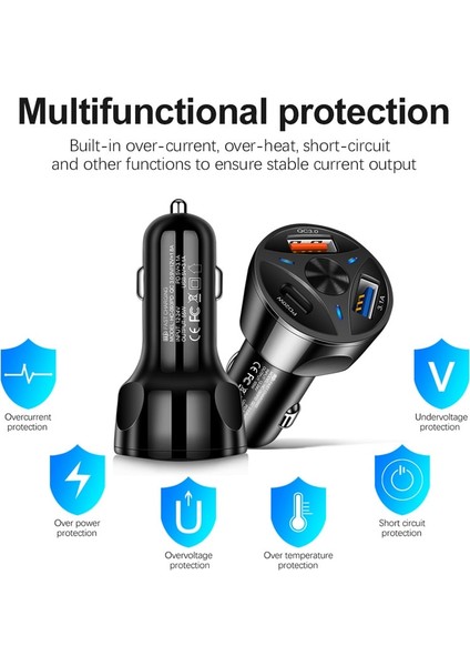 Beyaz Uslıon 3 Bağlantı Noktalı USB C Araç Şarjı Pd 20W Hızlı Mini Hızlı Şarj iPhone 13 Xiaomi Huawei Cep Telefonu Şarj Adaptörü Arabada (Yurt Dışından) modelleri