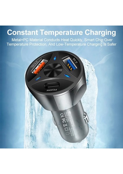 Beyaz Uslıon 3 Bağlantı Noktalı USB C Araç Şarjı Pd 20W Hızlı Mini Hızlı Şarj iPhone 13 Xiaomi Huawei Cep Telefonu Şarj Adaptörü Arabada (Yurt Dışından) indirimleri