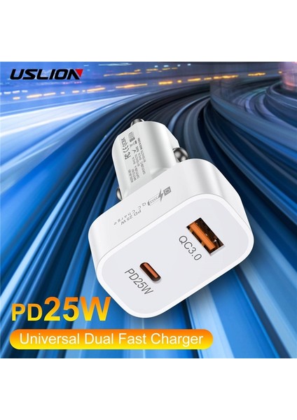 Siyah B Uslıon Pd 25W USB Araç Şarj Cihazı Hızlı Şarj Qc 3.0 Dijital Ekran Araç Şarjı iPhone 14 Xiaomi Huawei Telefon Şarj Cihazı Arabada (Yurt Dışından) fiyatları