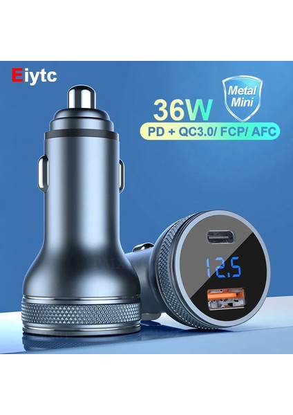 Tip 2 36W USB Tip C Araç Şarj Cihazı Qc 3.0 Hızlı Şarj Pd Adaptörü iPhone 13 Pro Max Xiaomi Mi 11 Samsung Cep Telefonu Arabada Şarj Cihazı (Yurt Dışından) fiyatları
