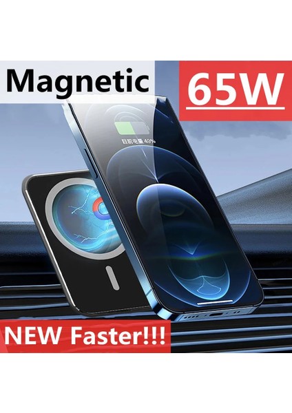 C Tipi Kablo ile 65W Manyetik Araç Kablosuz Şarj Cihazı Hava Firar Standı iPhone 14 13 12 Pro Max Macsafe Araç Telefonu Tutucu Hızlı Şarj Istasyonu (Yurt Dışından) indirimleri