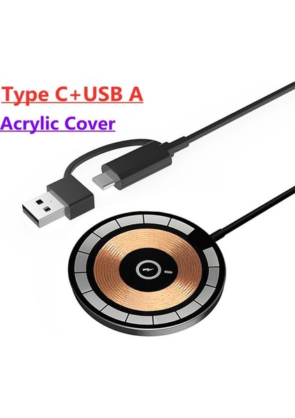 Tip C ve USB A 65W Manyetik Kablosuz Şarj Pedi iPhone 14 13 12 11 Pro Max x Xiaomi Telefon Şarj Cihazları Indüksiyon Hızlı Şarj Istasyonu Istasyonu (Yurt Dışından)