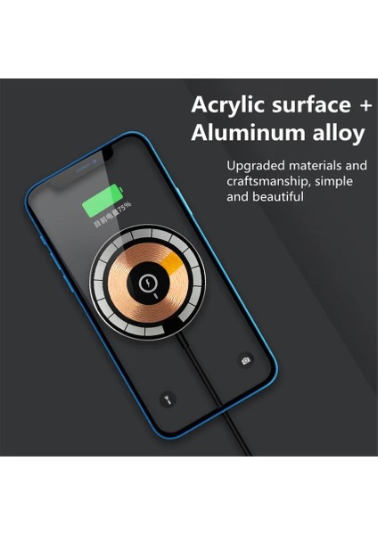 Tip C ve USB A 65W Manyetik Kablosuz Şarj Pedi iPhone 14 13 12 11 Pro Max x Xiaomi Telefon Şarj Cihazları Indüksiyon Hızlı Şarj Istasyonu Istasyonu (Yurt Dışından) indirimleri