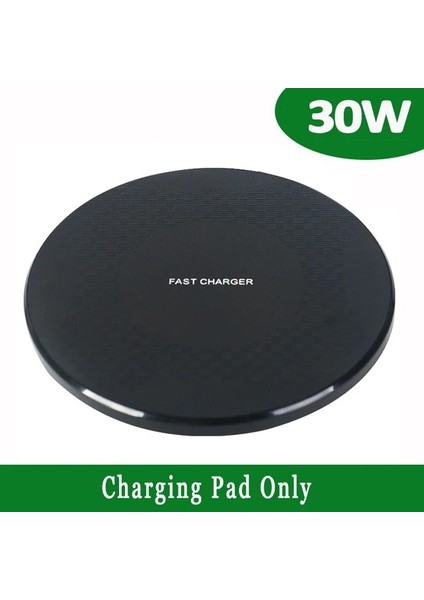 Siyah 30W Kablosuz Şarj Aleti Pedi iPhone 13 12 11 x Xr Xs Max Pro Samsung Xiaomi Huawei Telefon Hızlı Kablosuz Şarj Standı Istasyonu (Yurt Dışından)