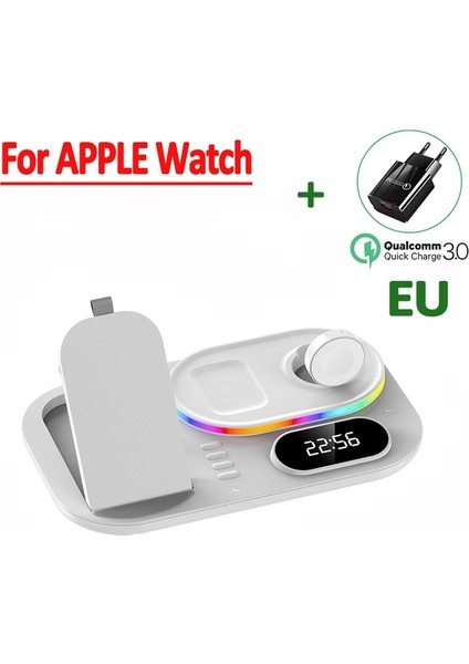 iPhone Için Ab Tak 30W 4'ü 1 Arada Kablosuz Şarj Standı iPhone 14 13 12 Samsung S22 S21 S20 Ultra Galaxy Apple Watch Hızlı Şarj Istasyonu Istasyonu (Yurt Dışından)