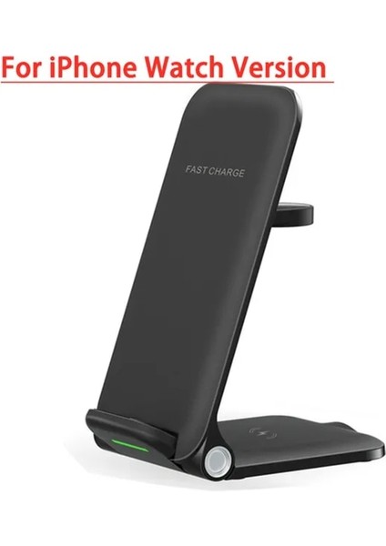 iphone Için Siyah 100 W 3 In 1 Kablosuz Şarj Standı Samsung Galaxy Apple Watch Samsung iPhone 13 12 Için Hızlı Şarj Dock Istasyonu Şarj Cihazı (Yurt Dışından)