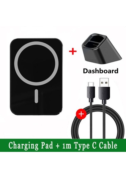 Dashboard ile 150W Araç Manyetik Kablosuz Şarj Cihazı Macsafe iPhone 13 12 14 Pro Max Hızlı Kablosuz Şarj Istasyonu Araç Şarj Cihazı Telefon Tutucu (Yurt Dışından)